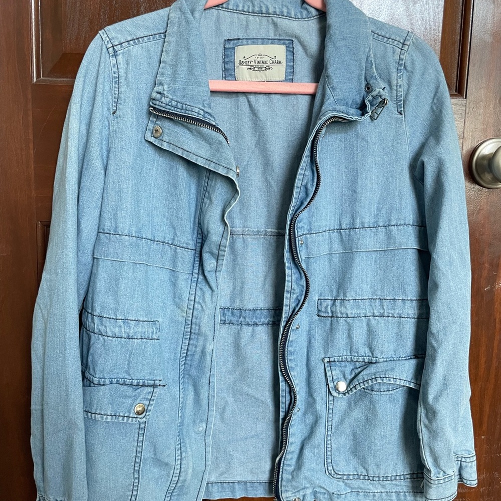 American Eagle Outfitters Light Blue Cotton Jacket